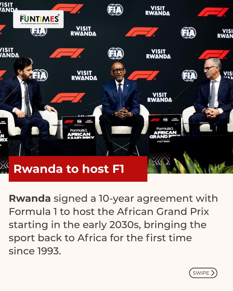 FunTimesMag's tweet photo. Formula 1 is heading back to Africa. The IMF is optimistic about Senegal's debt talks. CARICOM wants tourism taught from primary school.

These are your top stories for the week.

Follow us @funtimesmag for more top stories.
#AfricaNews #CaribbeanNews #Rwanda #TopStories https://t.co/4fkmotcxXA