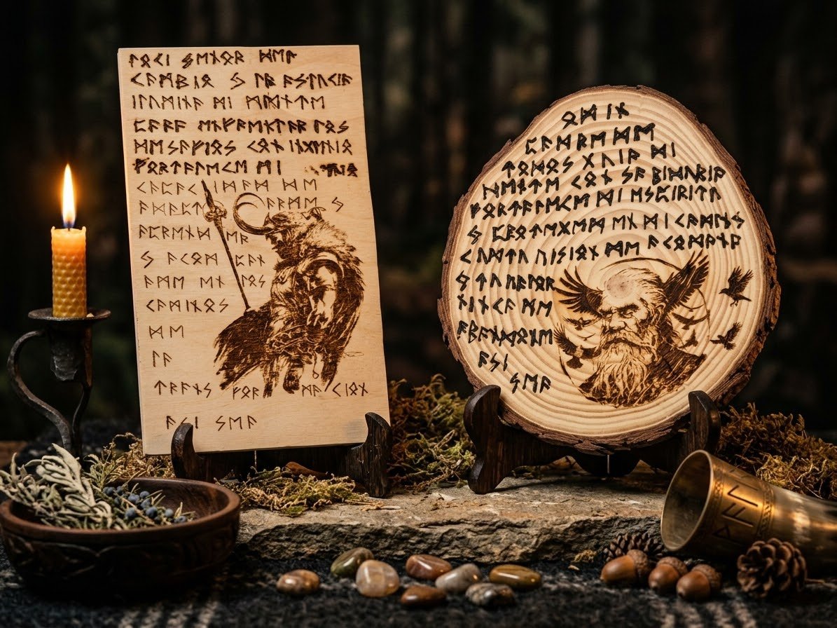 vamaruh1's tweet photo. Placas grabadas a mano para altares.🕯️✨

Elige tu deidad: Guerrero Ancestral, Odín o cualquier figura de otras creencias (egipcia, griega, celta...). 
Se personalizan por completo.
 Piezas únicas. 
📩 DM con la palabra "DIOSES" y te paso precios. 

#ElCalderoMagicoDeToru https://t.co/UYiQYA47U6