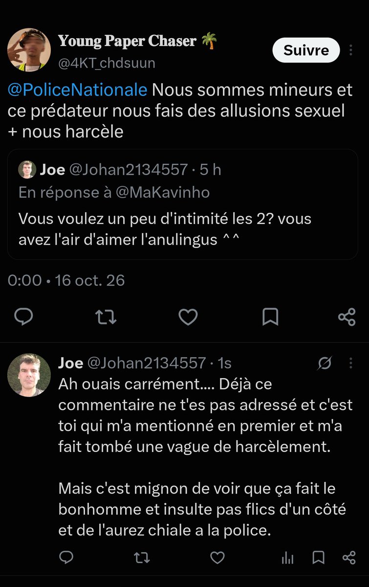 Johan2134557's tweet photo. Certains sont vraiment l'archétype de ce qu'on pense. Ça cherche la merde, ça insulte (aussi les flics) et des qu'il se rend compte qu'il passe pour un con se victimise et appel les flics.

Non, non ce n'est pas un sketch. https://t.co/621jlMSYVb