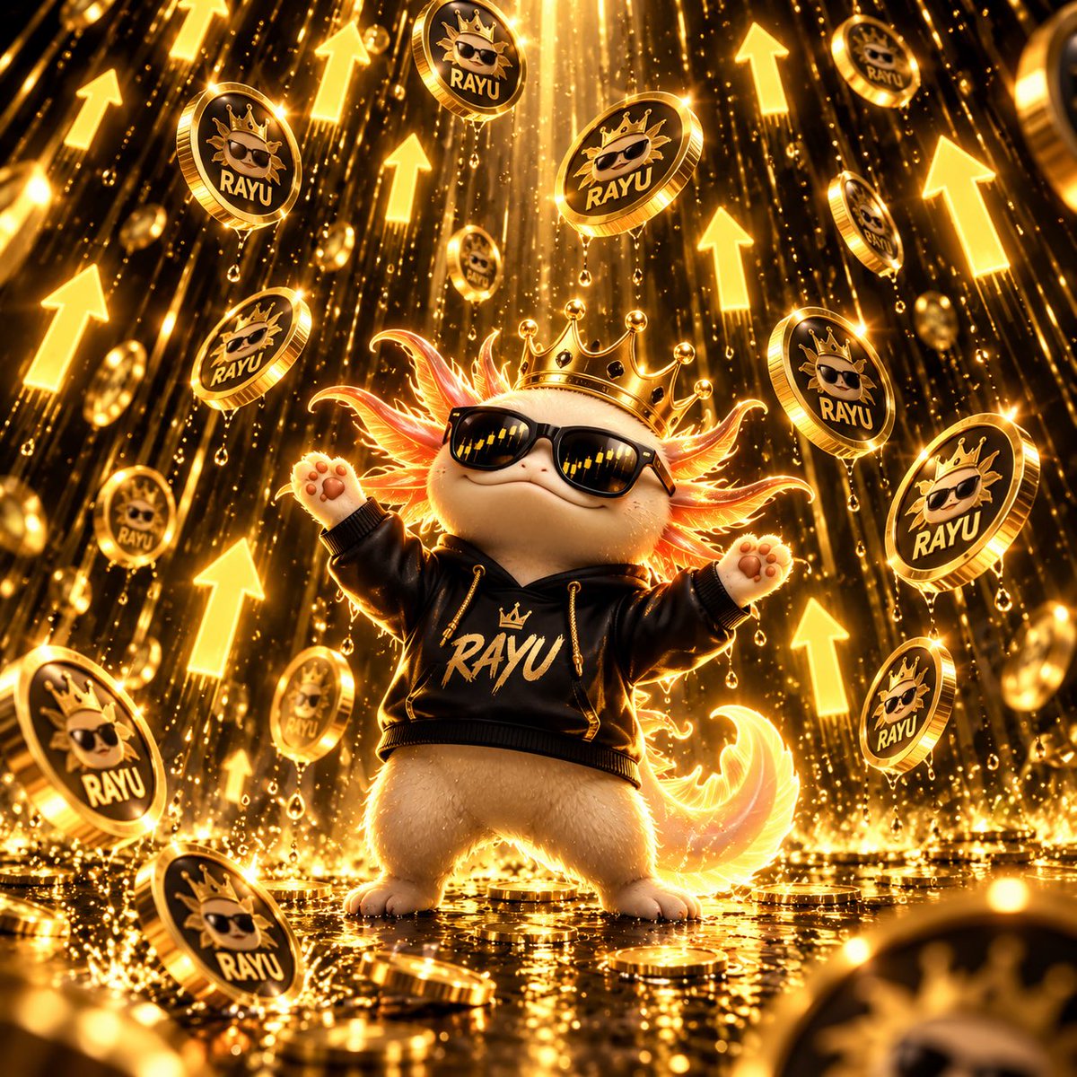 RAYUCoin's tweet photo. 🐾 Small paws. BIG personality. 👑

White fur, golden vibes, and a crown that speaks for itself. 🖤💛

$RAYU is more than a mascot — it’s a character worth remembering.

🔥 Would you rock a RAYU hoodie?

Join the crew 👇
https://t.co/2f9v6B9x13

#RAYU #Solana #MemeCoin https://t.co/S18voC7f8E