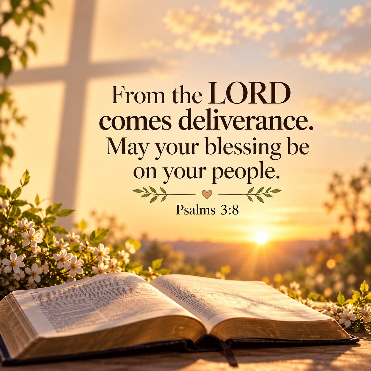 Jesus_316X's tweet photo. Psalm 3:8 Salvation Comes from the LORD

“From the LORD comes deliverance. May your blessing be on your people.” Psalm 3:8 (NIV)

God is our source of salvation and deliverance. No matter what struggles we face, we can trust Him.

Eternal salvation comes through Jesus Christ alone, by grace through faith, not by good works 
Ephesians 2:8–9

Trust in the Lord and seek His guidance. May God bless you all!

#Psalm38 #JesusSaves #TrustInGod #GodsGrace #BibleVerse