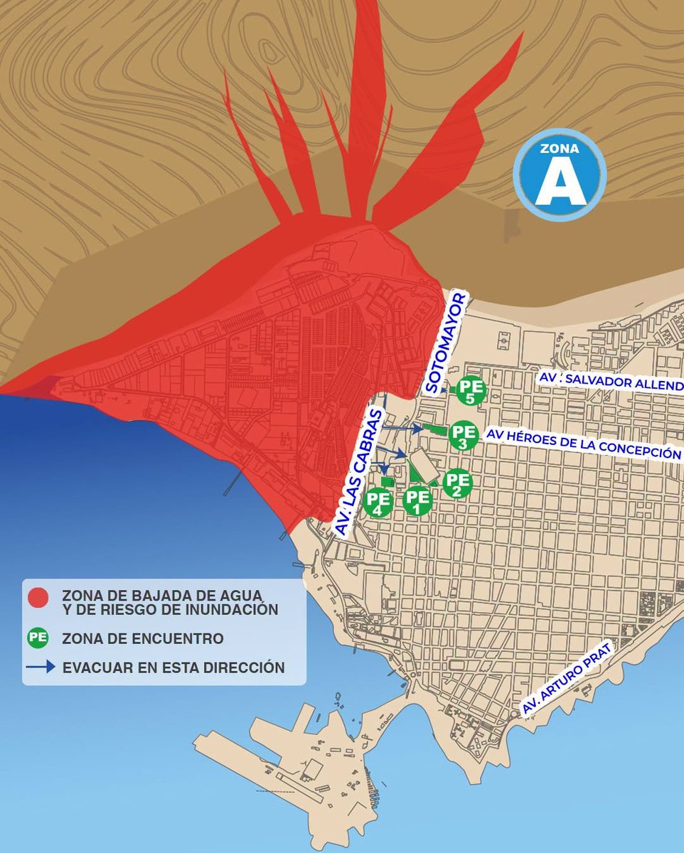 alegriagonzaa's tweet photo. 🔴#Iquique  PLANO DE PREVENCIÓN ALUVIONAL

La Municipalidad pone a disposición de la comunidad un plano para identificar los sectores que podrían verse afectados por eventuales escurrimientos de agua y reforzar la prevención ante posibles aluviones.

@sepulinares @reddeemergencia https://t.co/FLdFDXP7aF