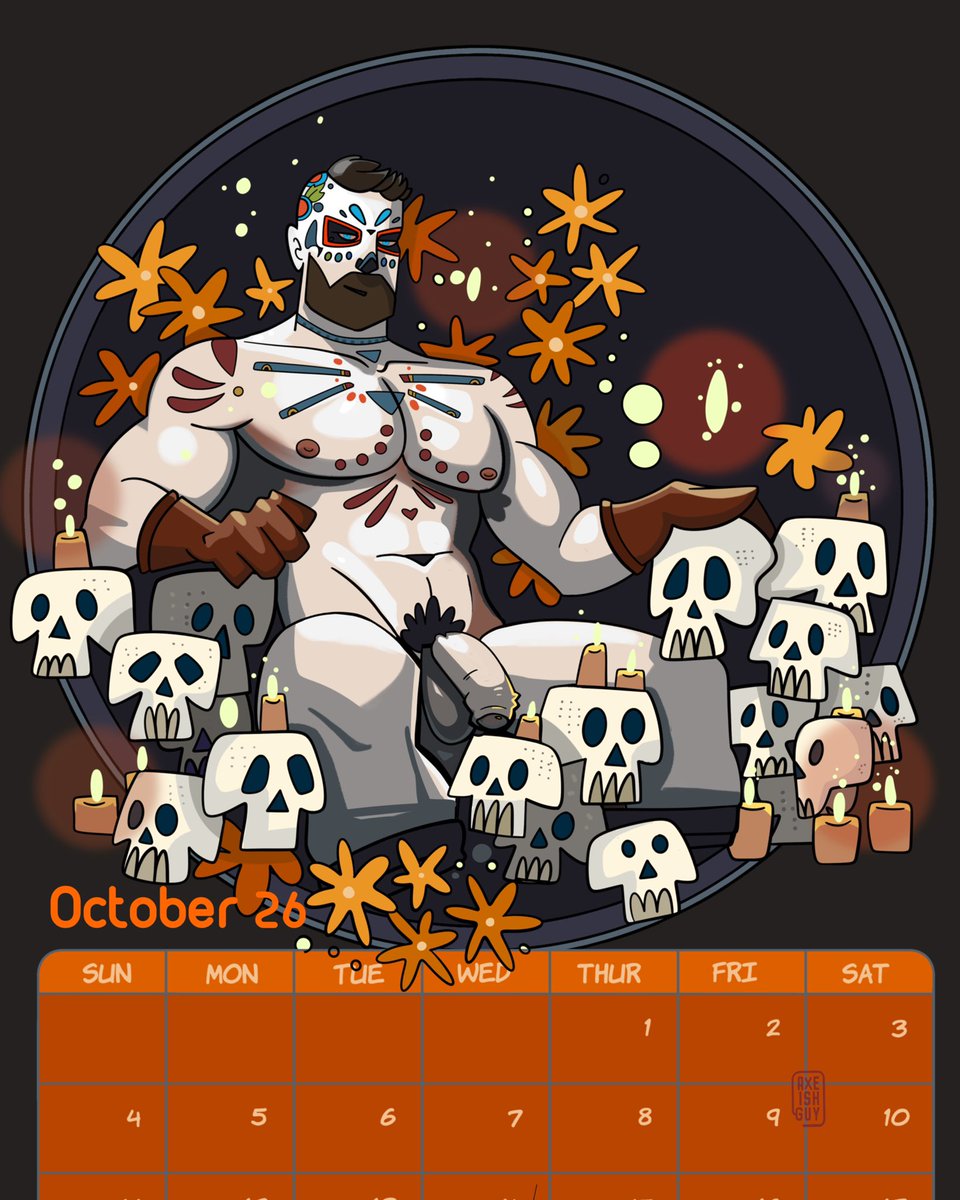 axeishguy's tweet photo. Half of the October already passed and I forgot to share the October 2026 page from my calendar. Here is a sneak peak for October page of 2026 calendar. 2027 is already available as pre order on my shop page. https://t.co/KQXKSj2jvz