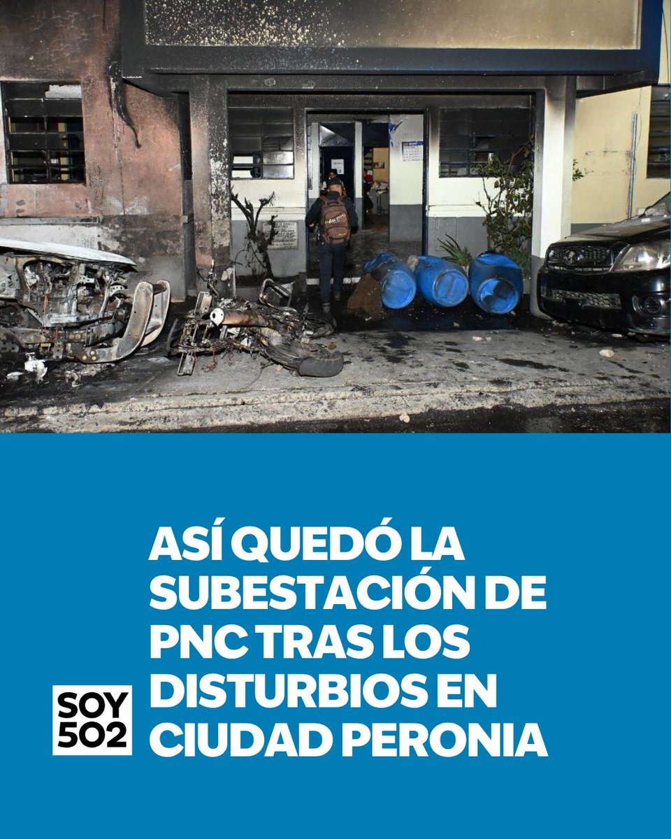 Así quedó la estación de PNC tras disturbios en Ciudad Peronia