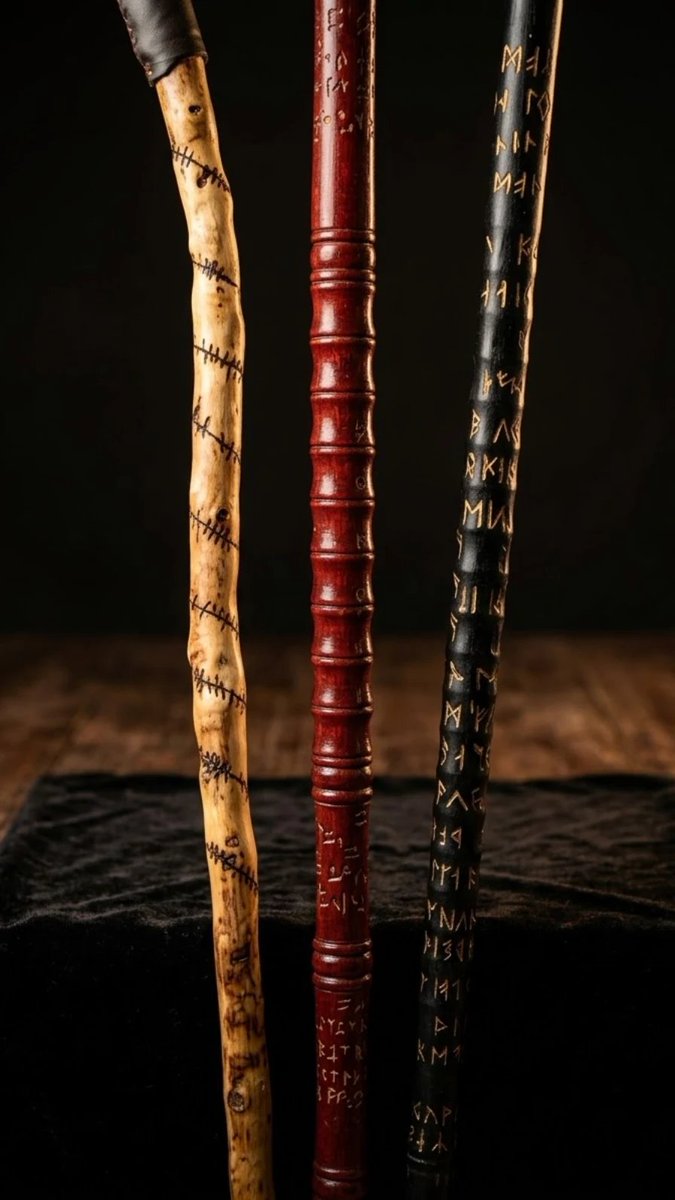 vamaruh1's tweet photo. Bastones artesanales grabados a mano. 🪄✨
Tú eliges el estilo (claro, rojo o negro) y el alfabeto de tu magia: rúnico, élfico, ogam, vampírico o draconiano. Piezas únicas y personalizadas. 
📩 DM con la palabra "BASTÓN" y te paso precios. 
#ElCalderoMagicoDeToru https://t.co/YfEghh6i3Y