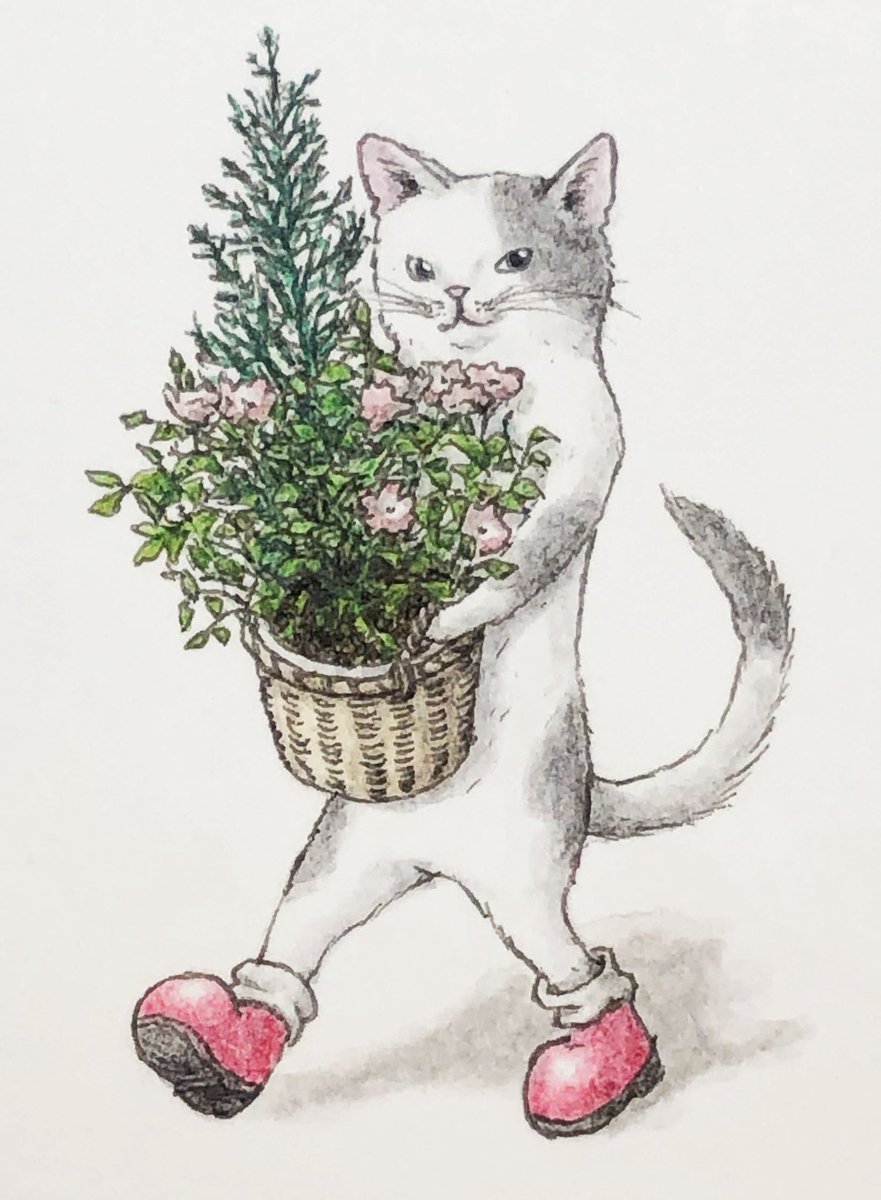elkpots's tweet photo. 『花鉢と猫』🪴🌼

#猫  #cat  #イラスト  #過去絵 https://t.co/Mmtyw4ia1R