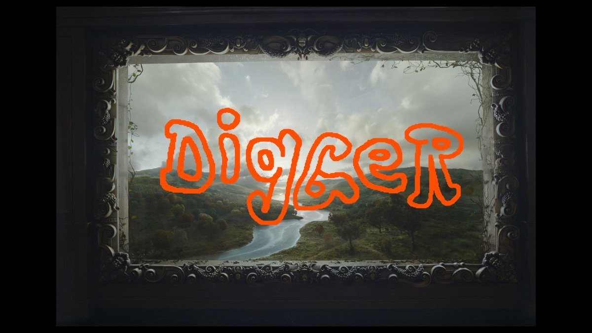 clausstudios's tweet photo. A blast to concept title treatments for DIGGER. I figured I'd go totally unexpected to see if I could lure 'em in, but I think they ended up going a bit quieter. Tough to follow up that marketing campaign, which was just incredible design. #styleframes #motiondesign https://t.co/5z6eywR46Q