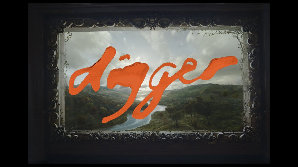 clausstudios's tweet photo. A blast to concept title treatments for DIGGER. I figured I'd go totally unexpected to see if I could lure 'em in, but I think they ended up going a bit quieter. Tough to follow up that marketing campaign, which was just incredible design. #styleframes #motiondesign https://t.co/5z6eywR46Q