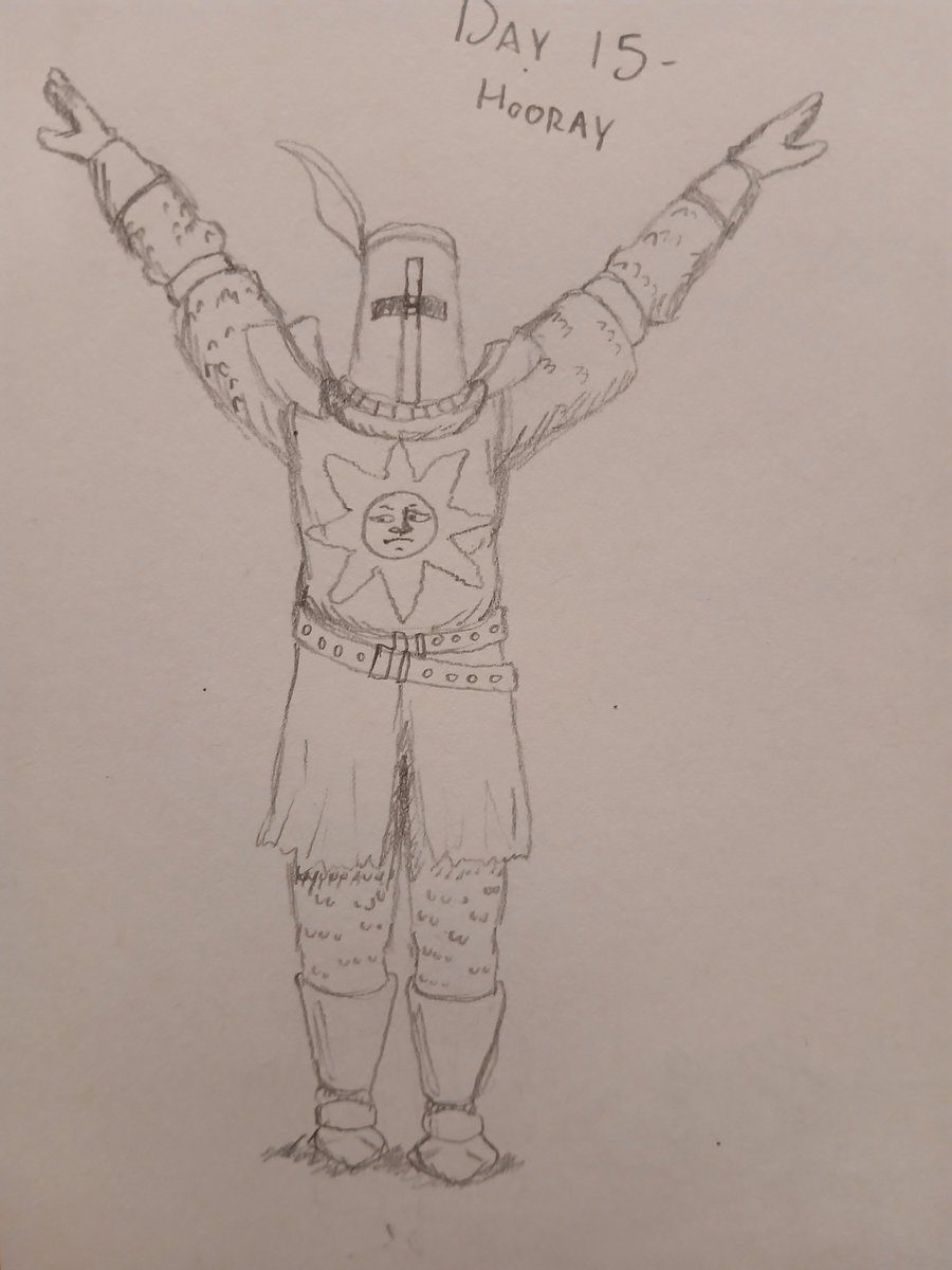 GrizTheFox's tweet photo. #Inktober Day 15 - Hooray #DarkSouls #Solaire #PRAISETHESUN https://t.co/FfUz1GkPld