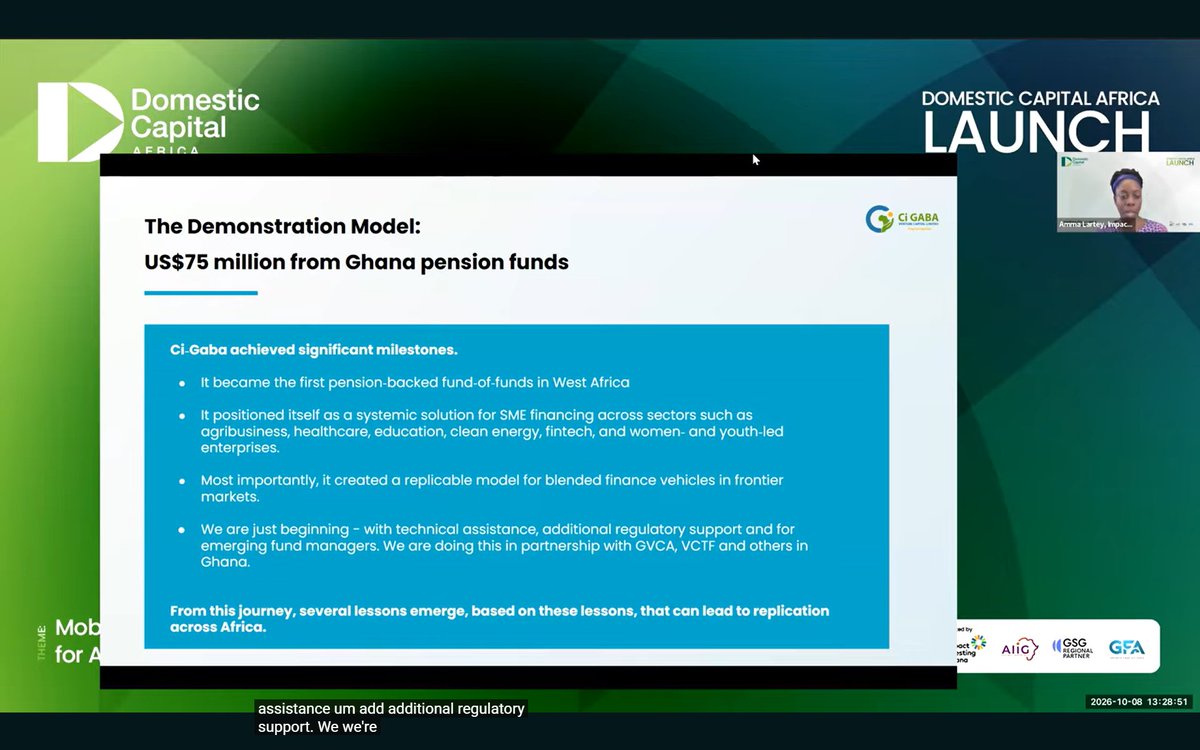 ImpactInvGh's tweet photo. How did Ci-Gaba unlock $35M+ in local pension capital for West African SMEs?   
Unpack the 3-Pillar Framework for domestic capital mobilization from our launch keynote. 💡
📺 Replay: https://t.co/0hpKUgiszH
🌐 Framework: https://t.co/o4mV3XIhmO https://t.co/mYiR6UWwEm