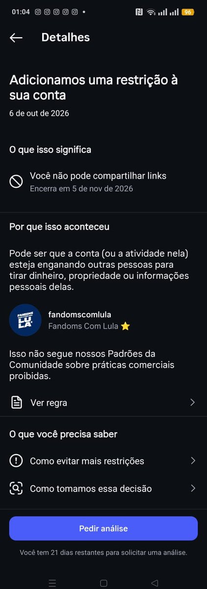 fandomscomlula's tweet photo. ESTAMOS SOFRENDO CENSURA DA META. Desde que iniciamos o FANDOMS COM LULA, diariamente temos que lidar com bloqueio de contas, suspensão de Whatsapp, derrubam nossos grupos, suspenderam a página do nosso Instagram e chegaram a restringir o Instagram dizendo que pedimos dinheiro as pessoas. Estamos próximos das eleições e a cada dia sofremos um novo ataque que dificulta a coordenação dos Fandoms. 

ISSO ESTÁ ACONTECENDO TODOS OS DIAS NO INSTAGRAM E WHATSAPP. Nós não  violamos nenhuma política das plataformas para sofrer essa censura diária de diferentes formas.

Dito isso, entrem no nosso canal, caso derrubem nossa comunidade.

https://t.co/iQWcUI6wCF