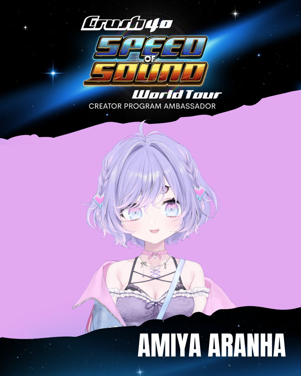 amiyaaranha's tweet photo. ✨ANNOUNCEMENT✨
I am pleased as punch to announce that I am officially an ambassador for Crush40’s Speed of Sound World Tour! 🎸
Open your heart (heh) and look to Ami for tour updates and maybe even event coverage when the time comes!?👀
GOTTA GO FLIPPIN FAST! 🌀 https://t.co/uQGXx1ZrU0