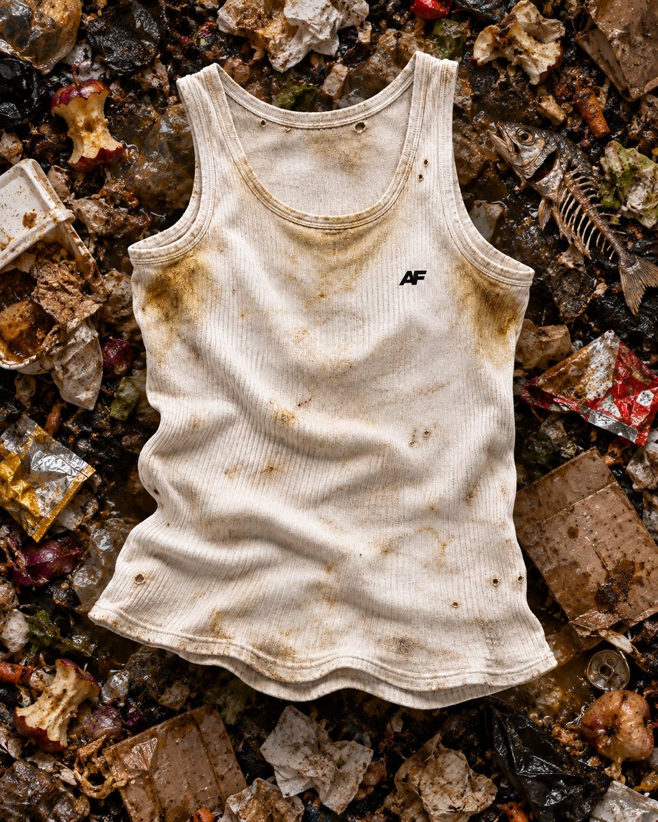 LoFashionGrypr's tweet photo. -35% Reclaimed Gym Sock Cotton
-25% Fermented Human Sweat
-20% Sewer Runoff
-15% Black Mold
-5% Asbestos Fibers

-AF Chest Insignia
-Pre-Yellowed Armpit Panels
-18-Month Sweat Fermentation
-Reinforced Crust Formation
-Cigarette-Burn Ventilation
-Permanently Damp
-Unwashed, Skin-Tight Fit