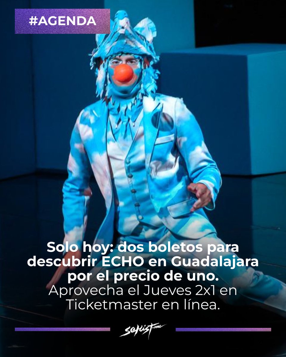 Setlist_me's tweet photo. 🎪 ¡Solo HOY! ECHO en Guadalajara al 2x1 en Ticketmaster en línea.

🎟️ Boleto más económico: $1,550 MXN, cargos incluidos.

¿Con quién vas? 👀

https://t.co/oXozphBuxO

#Setlistme #CirqueDuSoleil https://t.co/5lD0fMeqmS