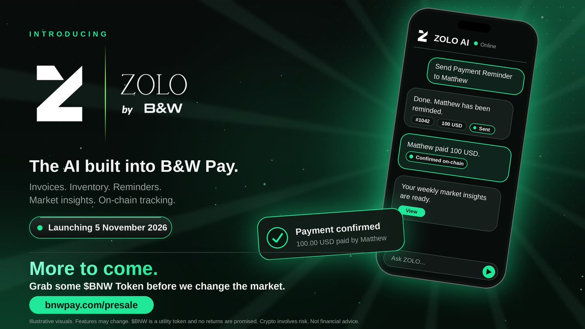 bnwpay's tweet photo. Phase 1 Testing of Zolo AI has been Successfully Completed at Sandbox Dubai. 

The Test was Conducted on Following Parameters:

1. Accuracy.
2. Task completion rate.
3. Cost per completed task.
4. Response time.
5. Frequency of human intervention.
6. Rate of harmful or unauthorized actions.

Phase 2 Testing Scheduled 21st October before We allow Beta Public Testings.

✨Presale Live : Get Your $BNW at early stage : The Ultimate Utility Token of Tomorrow. Offer Active : Next 10 Buyers will get 10x Extra $BNW  at Launchpad: https://t.co/YsXWErcCz0” ✨
