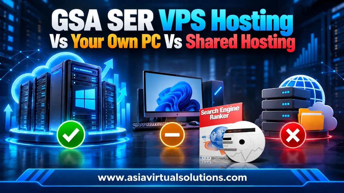 AsiaVirtual's tweet photo. Where to Run GSA SER: VPS vs. Your Own PC vs. Shared Hosting https://t.co/c014qp5WiR