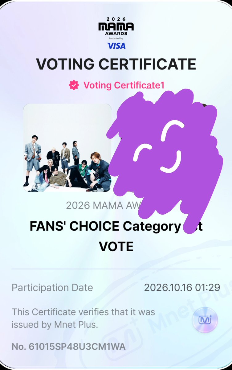 yetopya's tweet photo. I VOTE #straykids for #2026MAMAVOTE https://t.co/7yfp4Cz13t