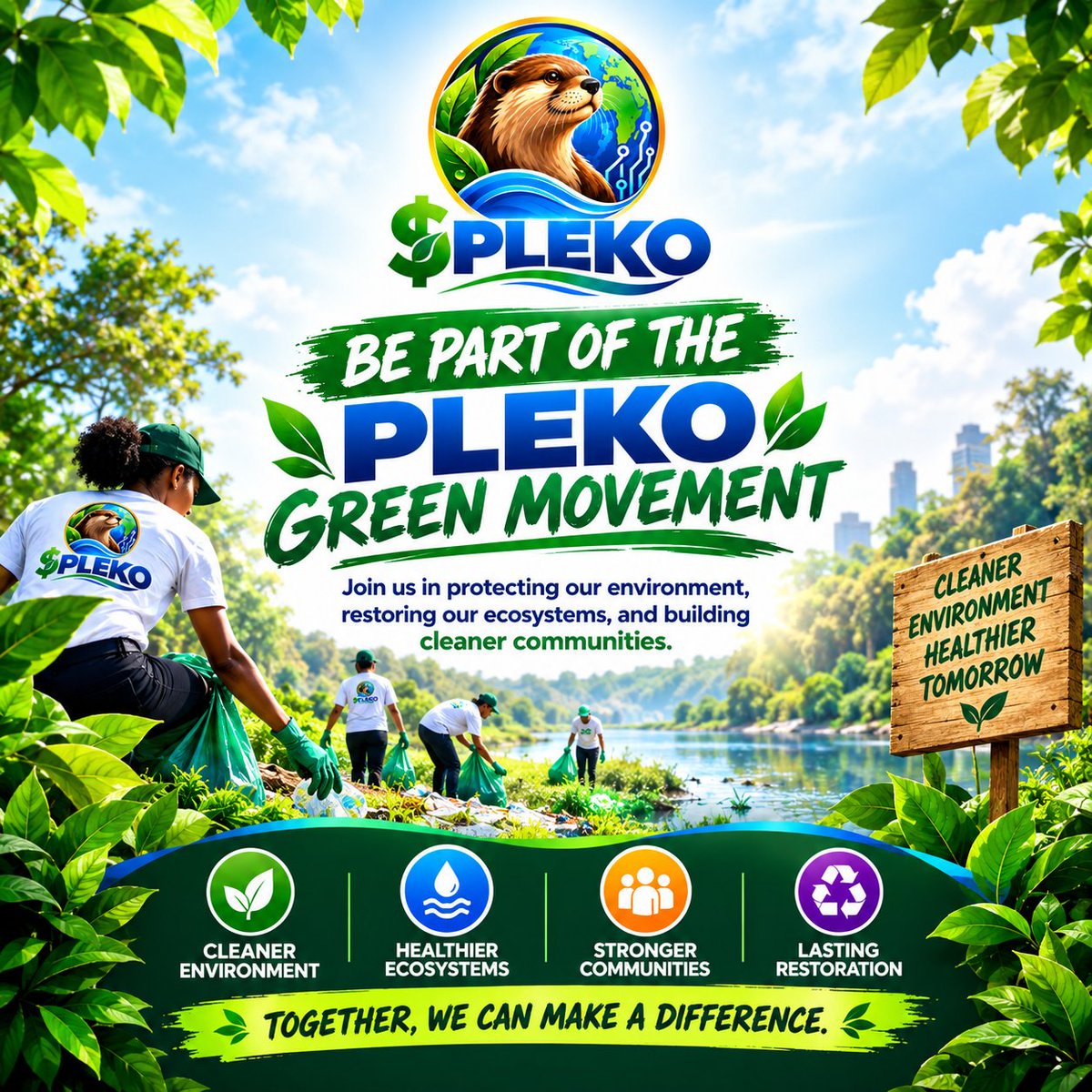 PlekoToken's tweet photo. We are on a moveee. Join us for a greener and saver environment. $Pleko is a goal. https://t.co/aBXXKSE9J7