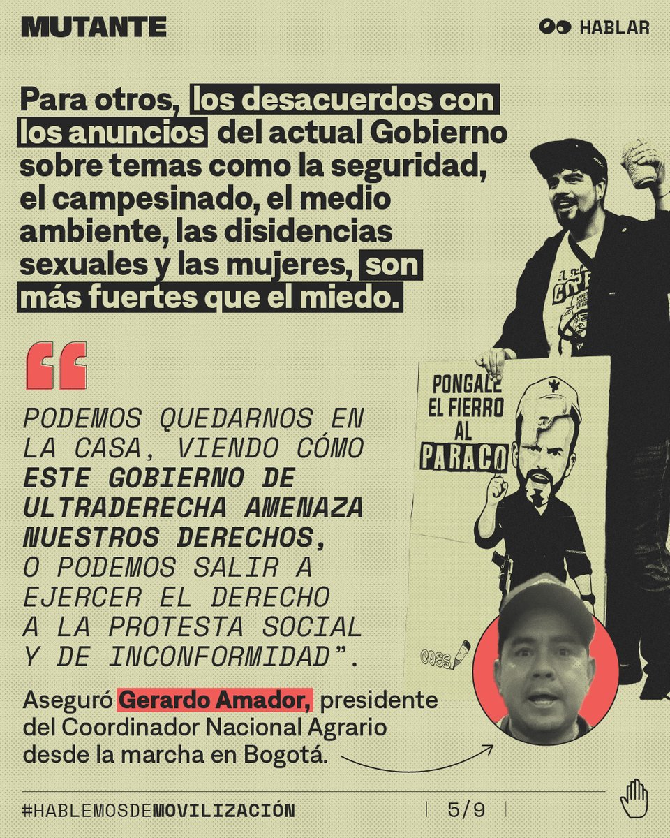 MutanteOrg's tweet photo. 📌 Días atrás, el mandatario estuvo ambientando la firma del decreto 1525 de 2026, el cual fue firmado la noche anterior a la jornada de protestas y modificó algunos elementos para la intervención de la fuerza pública en escenarios de protesta social.

⚠️ Esto marcó una atmósfera de temor y se sumó a múltiples intervenciones en las que el presidente De la Espriella ha estigmatizado a la oposición y a sectores sociales que cuestionan sus políticas.

#HablemosDeMovilización
