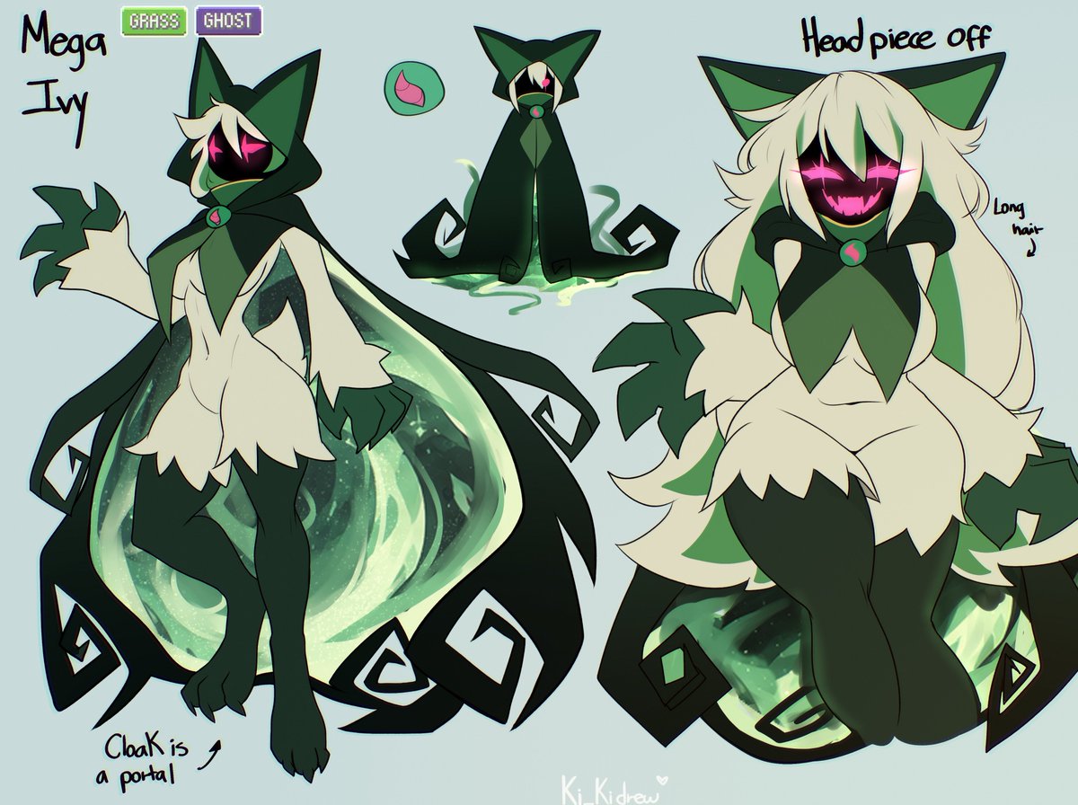 Ki_kidrew's tweet photo. Mega Ivy design (Meowscarada?) https://t.co/rG5Ox9DKhF