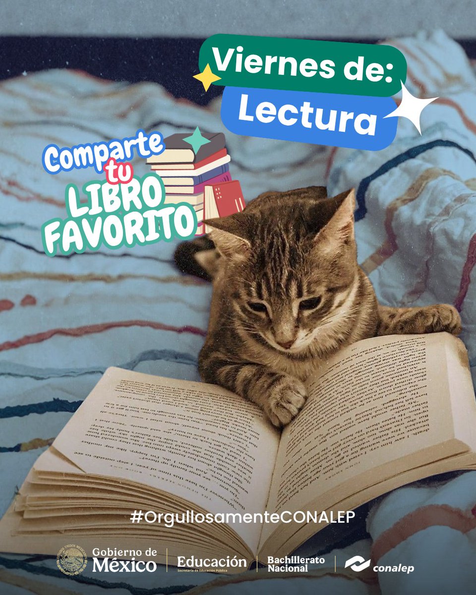 CONALEP_Mex's tweet photo. 📚✨ #ViernesDeLectura ✨📚
¿Ese libro que no podías soltar, que te hizo reír, reflexionar o quedarte despierto hasta tarde? 😎📖 ¡Queremos conocerlo!

👇 Cuéntanos en los comentarios: ¿cuál es tu libro favorito?

¡Te leemos! ✨💬 #MaratonesPorLaLectura https://t.co/3vfwfog8eB