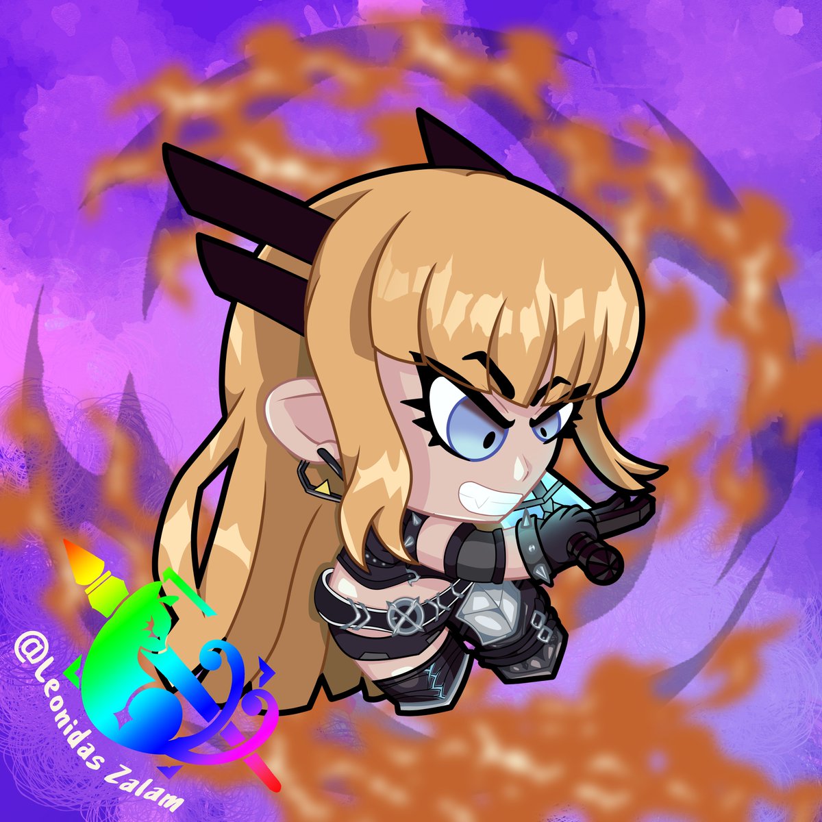 Leonidas_Zalam's tweet photo. Day 15, Magik's turn. To be honest, if it weren't for the Marvel video games, I wouldn't know who she was, but thanks to those games, I've become more interested in her. I love her ability kit in Marvel Tōkon: Fighting Souls. #arttrober2026 #magik #chibiart #xmenfanart https://t.co/rNnDYBRdil