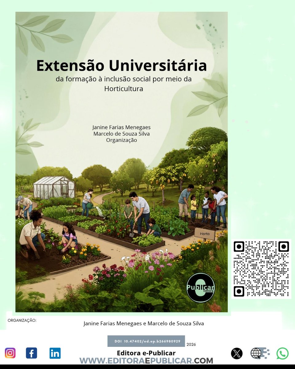 e_publicar's tweet photo. Lançamento!

📕Extensão universitária: Da formação a inclusão social por meio da horticultura

Organização: Janine Farias Menegaes e Marcelo de Souza Silva https://t.co/G777BCbhXU