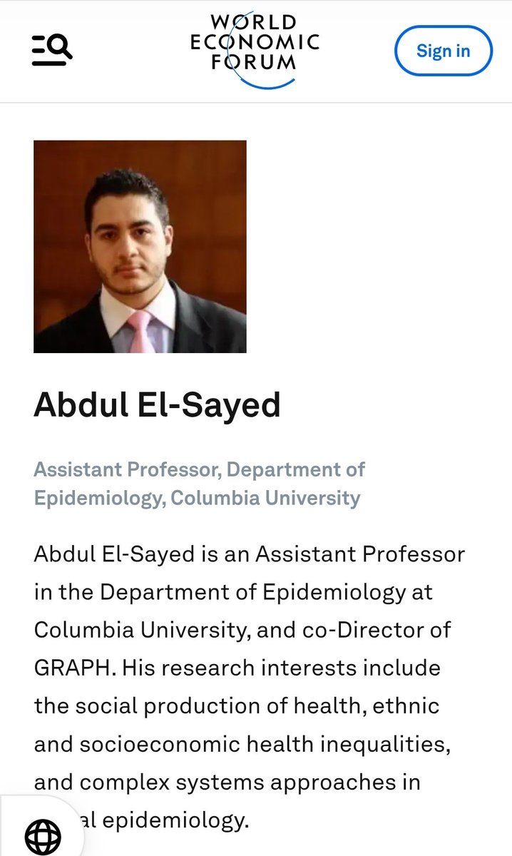 Claracorsa's tweet photo. @WhiteHouse Bernie Sanders has endorsed Abdul El-Sayed  a classic technocrat .he is an Agenda contributor for the WEF . https://t.co/x086Zf5IeH