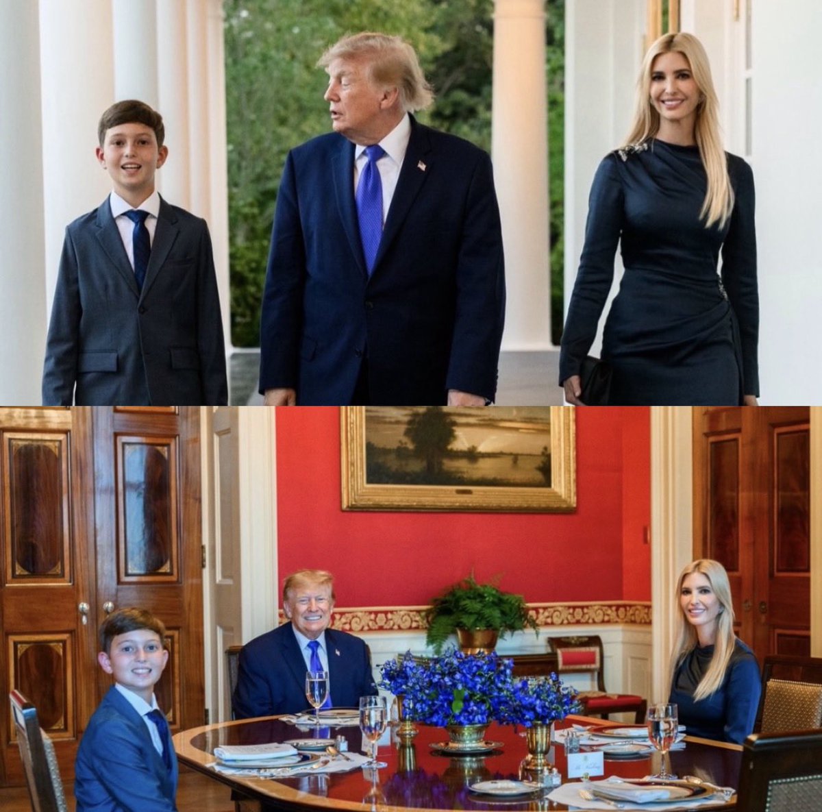 THTuBe2's tweet photo. Grandpa Trump is the BEST. He held a birthday dinner with his grandson at the White House ❤️ https://t.co/IuqEoSuZBZ