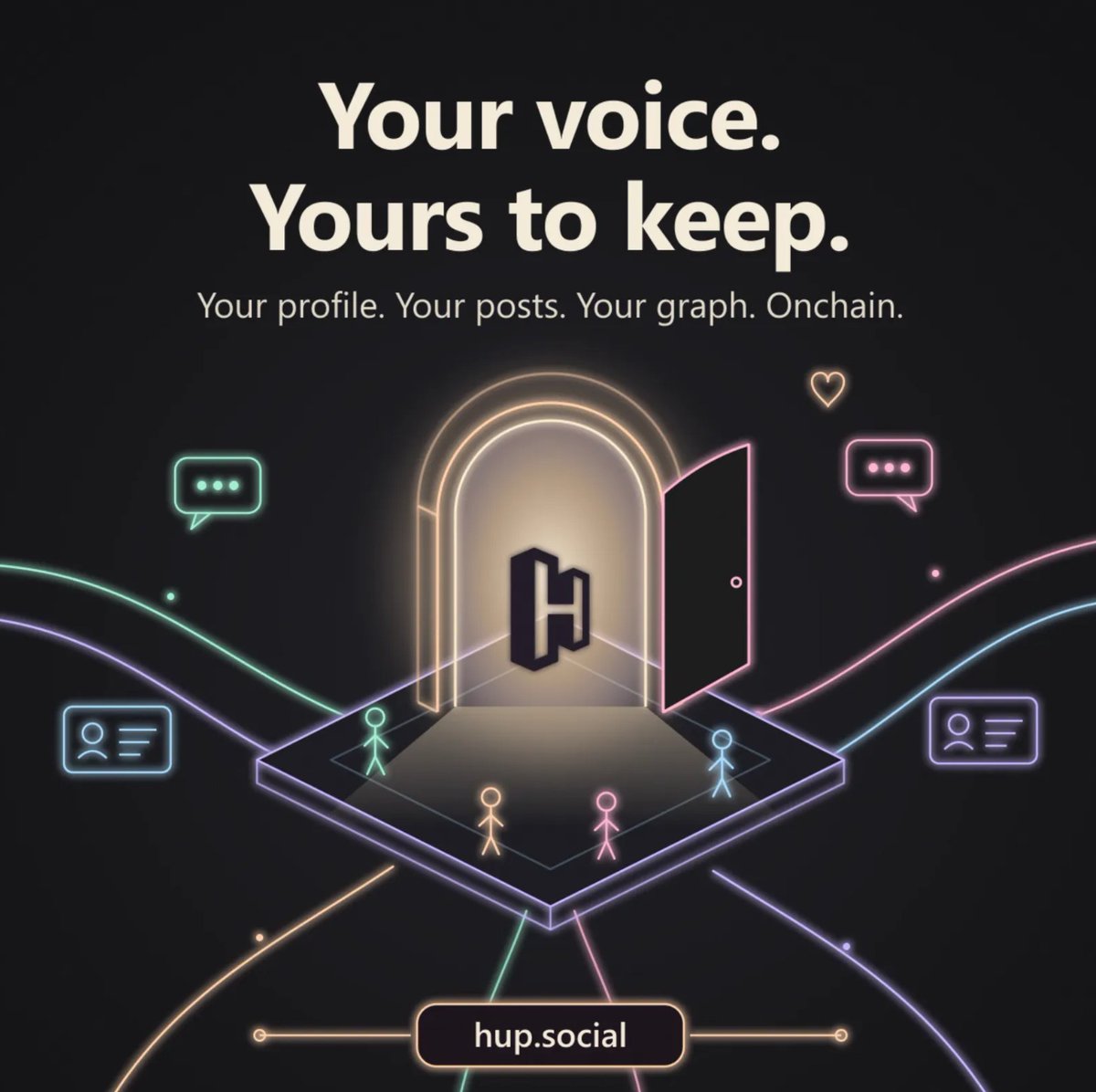 atenyun's tweet photo. Network School just acquired Farcaster, and users are already getting banned over old posts.

When the rules change overnight on a platform you don't own, your voice goes with them.

Hup is social that lives onchain: your profile, your posts, your graph. Yours.

Farcaster friends, the door's open. 🫡 https://t.co/zVCsdltQtX

 https://t.co/kMcfP0B5zc via @hupsocial