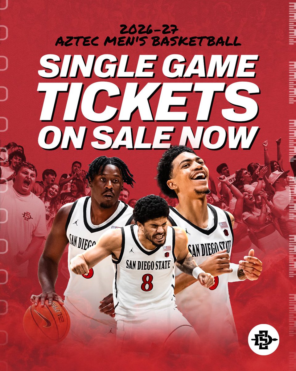 Aztec_MBB's tweet photo. Single game tickets are now on sale! Get yours today at the link below! #GoAztecs 

🔗: https://t.co/9MDrbWBv80 https://t.co/42FVoCaqgV