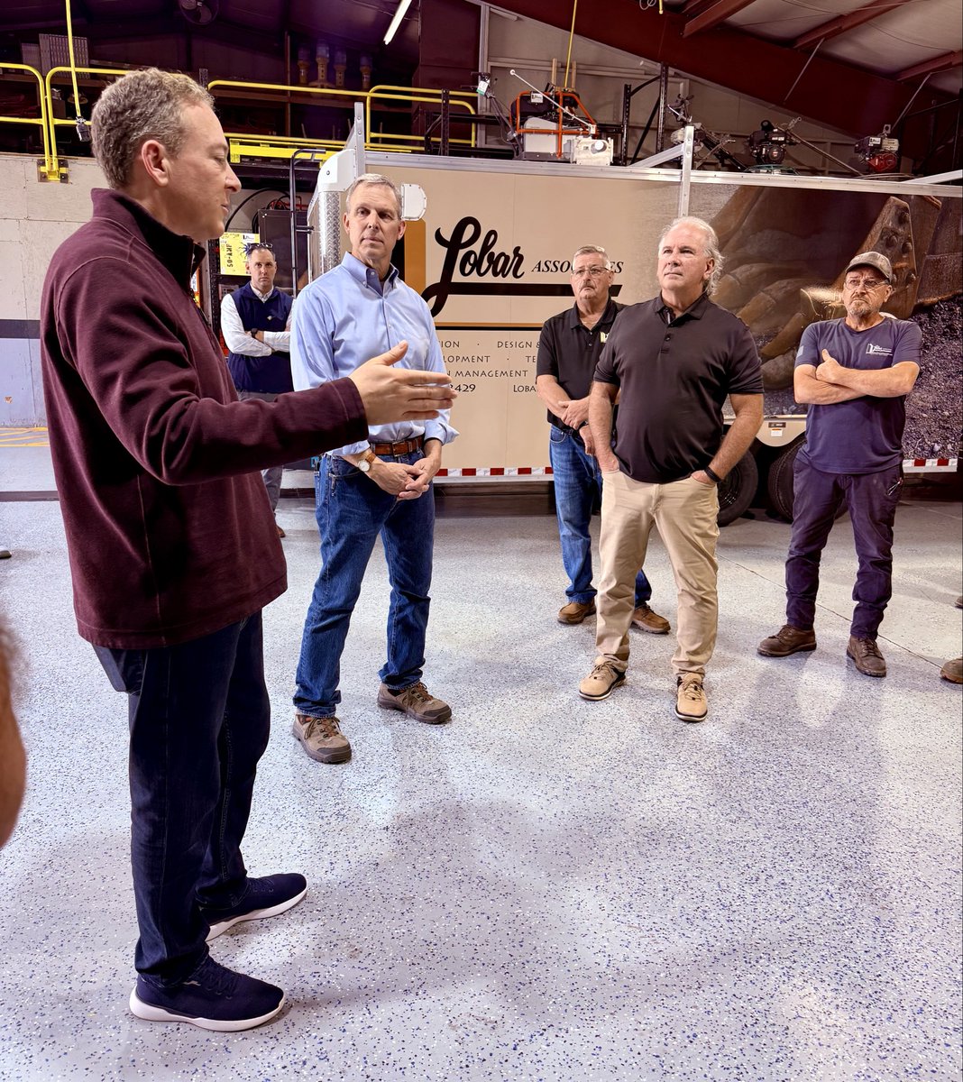 RepScottPerry's tweet photo. Always great to see my good friend and former colleague, EPA Administrator Lee Zeldin, who’s working tirelessly to turn back decades of crushing and unnecessary regulations hampering our Nation.  

Today, he joined me at Wiltech Automotive in Mechanicsburg, and Lobar Associates in Dillsburg, for very frank and direct conversations with those affected by the consequences of burdensome, nonsensical, and crippling govt regs - that the Trump Administration is continuing to deregulate, drive down costs, and expand opportunities for American manufacturing and small business.

Our Republican EPA has cut, to date, $1.7 TRILLION - the biggest single agency deregulation in U.S. history.  

It’s being done: we’re protecting the environment and growing America at the same time.   

@epaleezeldin @EPA
