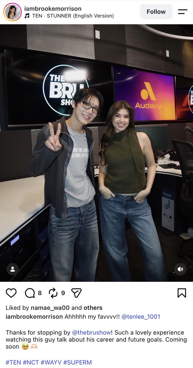 TENsfeed's tweet photo. TEN stopped by at The Bru Show! 

“Thanks for stopping by @thebrushow! Such a lovely experience watching this guy talk about his career and future goals. Coming soon 🥹🫶🏻” https://t.co/RsaeoI86oC