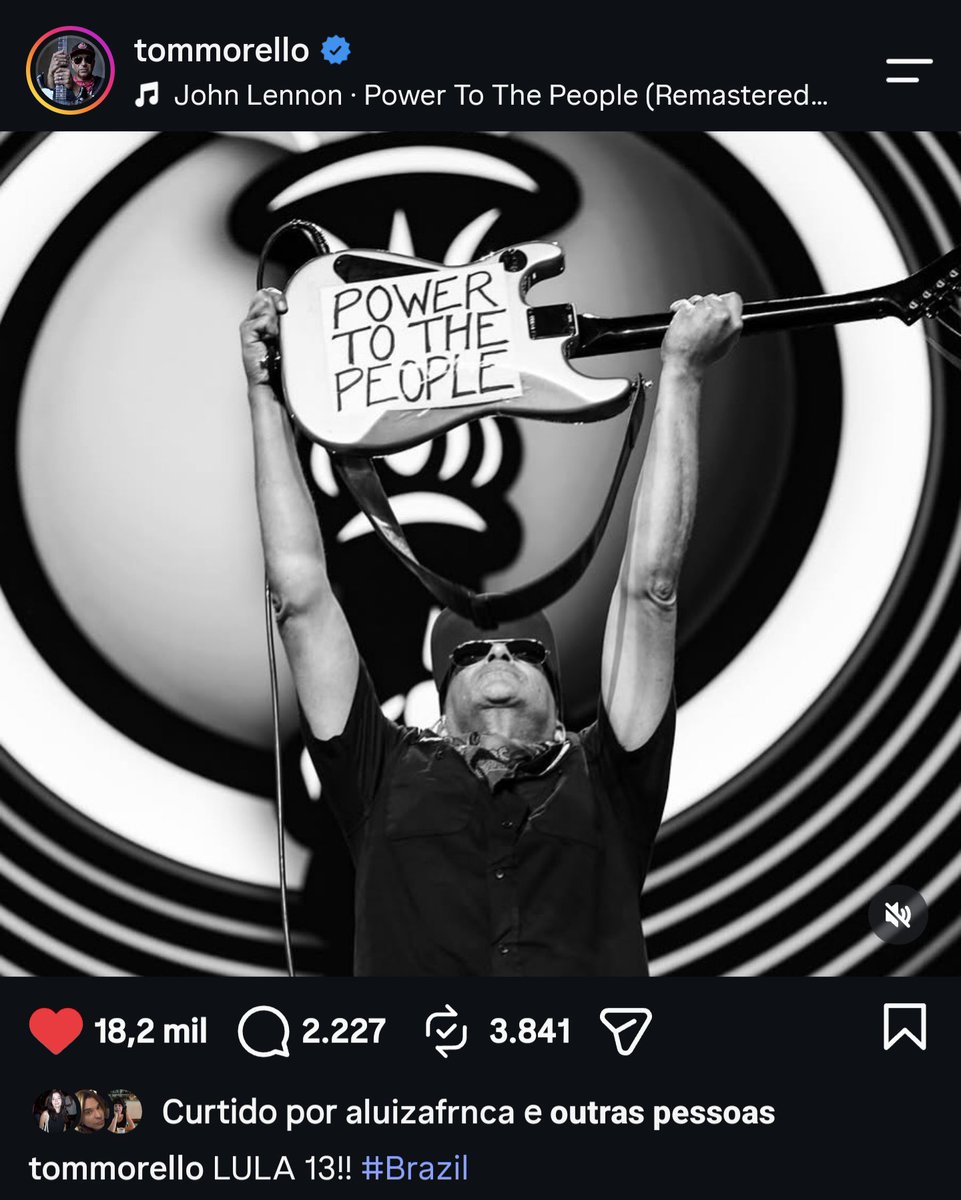 firewalkwithgab's tweet photo. amo que o Tom Morello também ta na psicose política, falando do Lula o tempo todo https://t.co/qgczjAQqAu