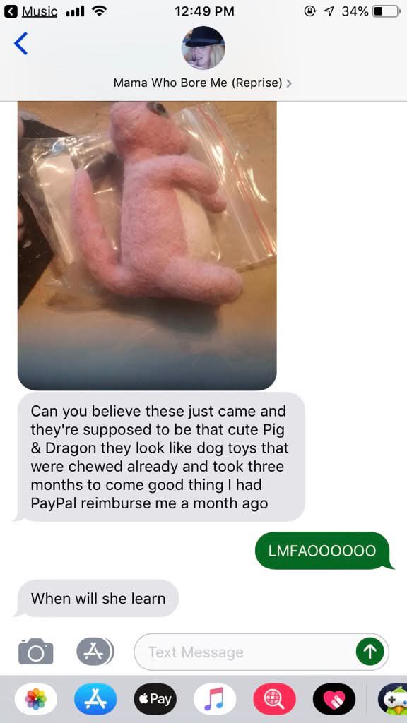 RR2GO's tweet photo. cracking tf up bc i remembered the time my mom fell for a fake ad for needle felted animals. pre-AI just fell for some bullshit https://t.co/frpqfJAEJM