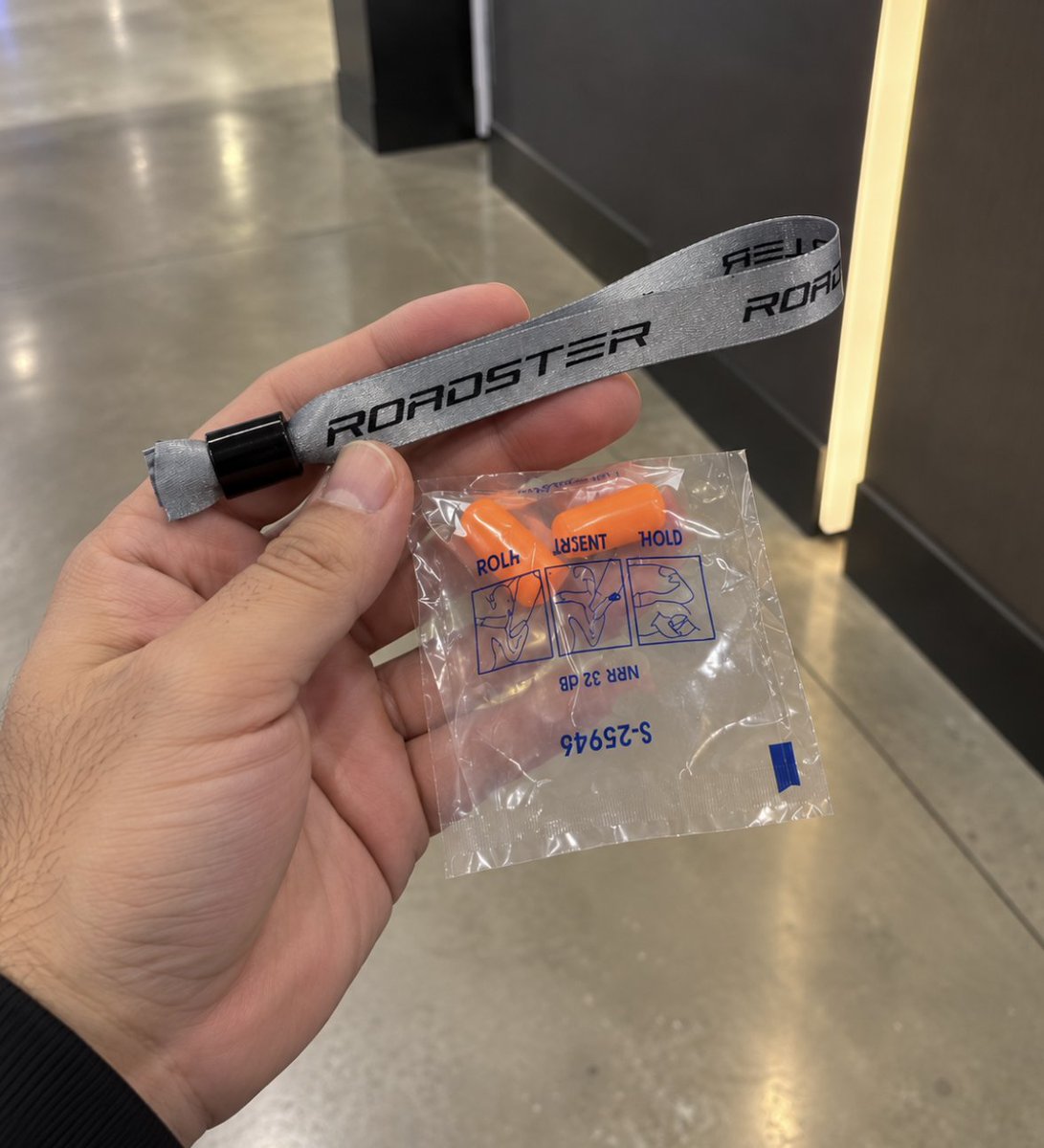 AmirHadiEng's tweet photo. I’m all checked in for the @tesla @SpaceX Roadster event! These are the two things they gave me. https://t.co/64xgefkAw8