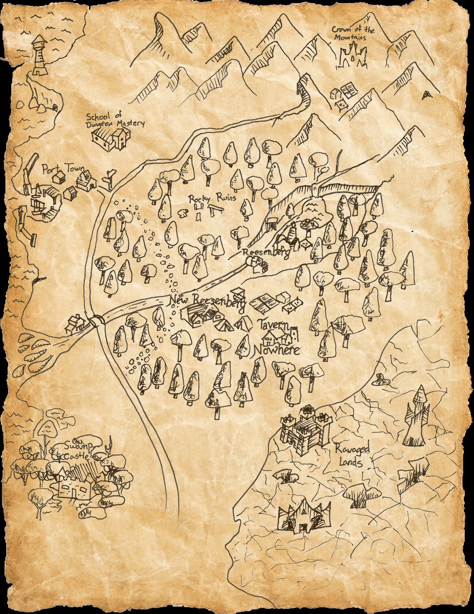 3DPProfessor's tweet photo. Made a mostly incomplete fantasy map of the PrintAQuest world. https://t.co/D3zTQPIO2U