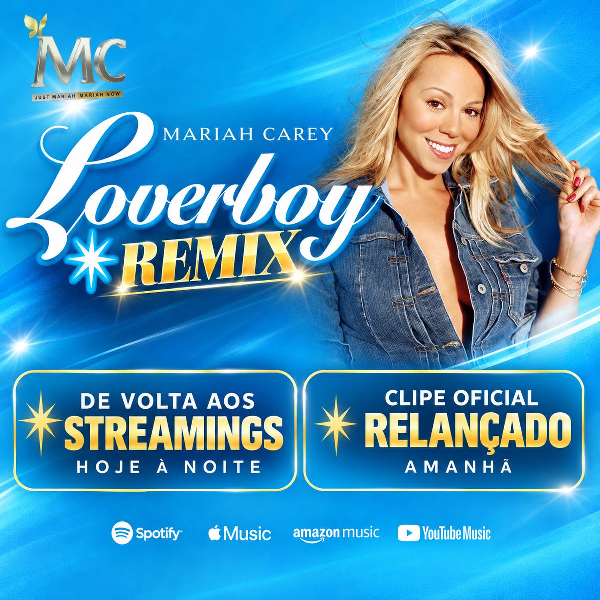 MariahNow's tweet photo. 💙🚨 É HOJE, LAMBS! “LOVERBOY (REMIX)” ESTÁ DE VOLTA! 🚨💙

Preparem-se! O remix de Loverboy, de Mariah Carey, estará de volta aos serviços de streaming hoje à noite! ✨ E tem mais: o clipe oficial será relançado nas plataformas amanhã! 🎬👑

Uma dose de nostalgia da era Glitter para deixar os Lambs em festa! 💿💙

Quem aí estava esperando por esse momento?

#MariahCarey #LoverboyRemix #Glitter #Lambily