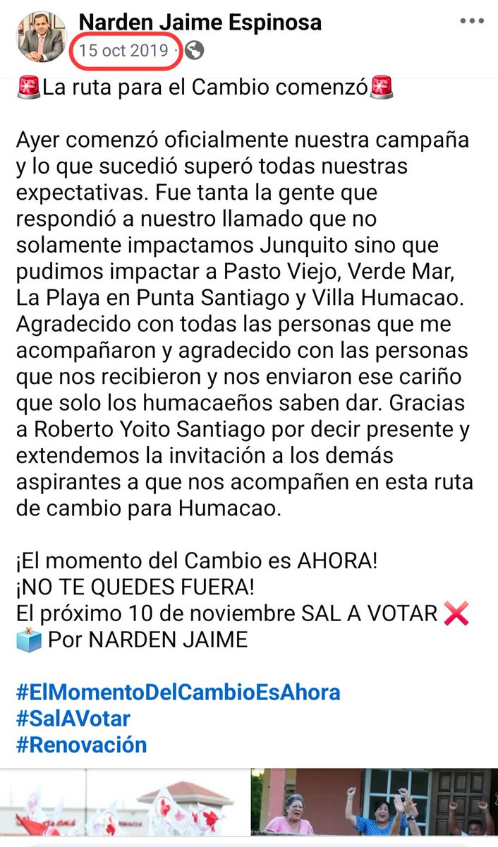 cicl4274's tweet photo. @RepPabloJose @RepPabloJose @PabloJoseHR 

Un día como hoy 15 de Octubre hace 7 años atrás! 

Narden Jaime Espinosa Alcalde de Humacao 2028! https://t.co/QJ01bjJ4bG