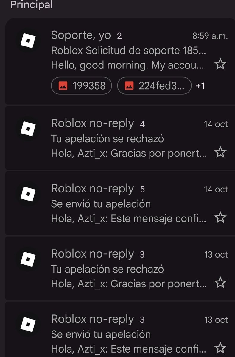 ItzaGuzmnx's tweet photo. I need help. On October 12, my account, "Azti_x," was banned for being linked to an account I don't even know. I've been trying to appeal for the past few days,but every appeal keeps getting rejected, and today they didn't even respond to my appeal (Sorry my bad English) @Roblox https://t.co/ZMzrtkOywf