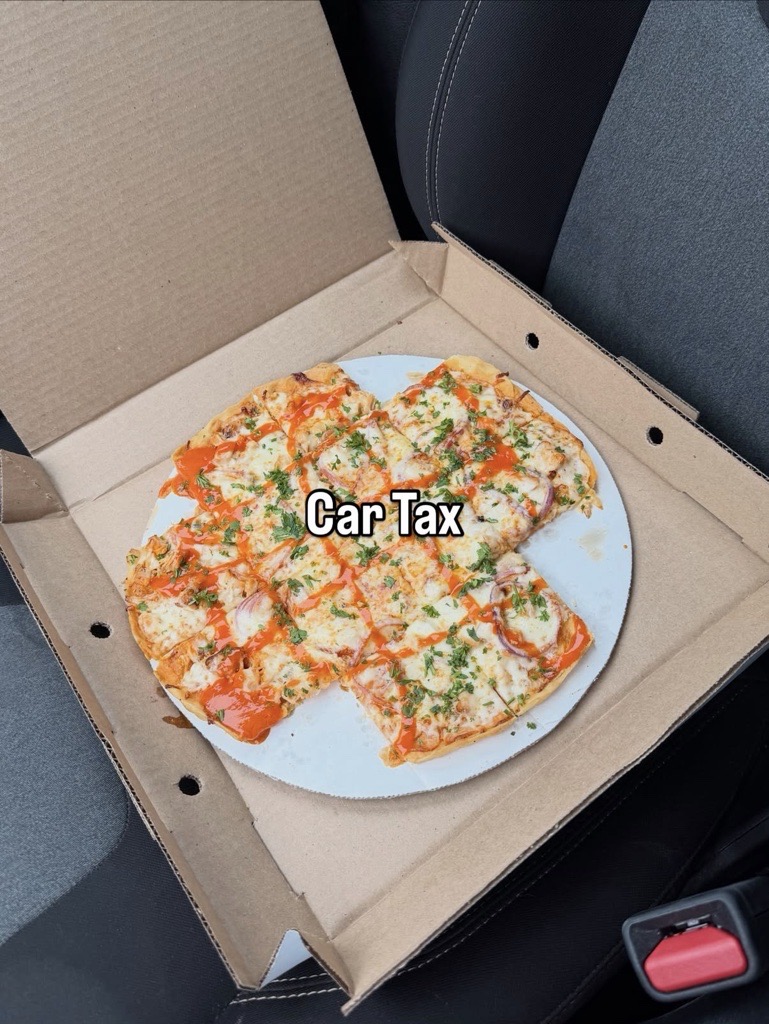 LouMalnatis's tweet photo. Car Tax = if you pick up the pizza, the corner pieces are yours.

Agree or no? https://t.co/s1mFKorRwJ