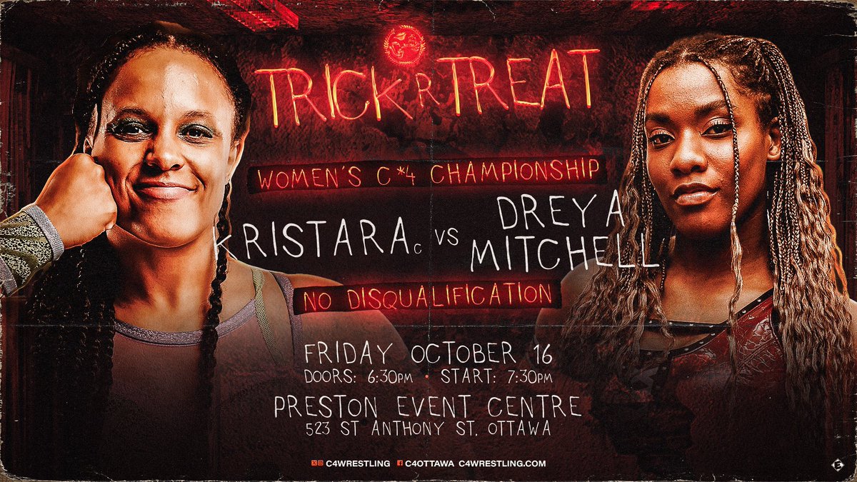 C4Wrestling's tweet photo. LESS THAN 24 HOURS TO GO! 🔪🎃

Ottawa, get ready for our most TERRIFYING event of the year!

Spread the word, grab your friends, and join us for the biggest Halloween bash in the city!

🎟️ Get your tickets NOW:
https://t.co/aAU04ek34x

Or in person before 1PM at @VertigoOttawa & @OddsSodsShoppe!

🔪🎃🔪🎃🔪