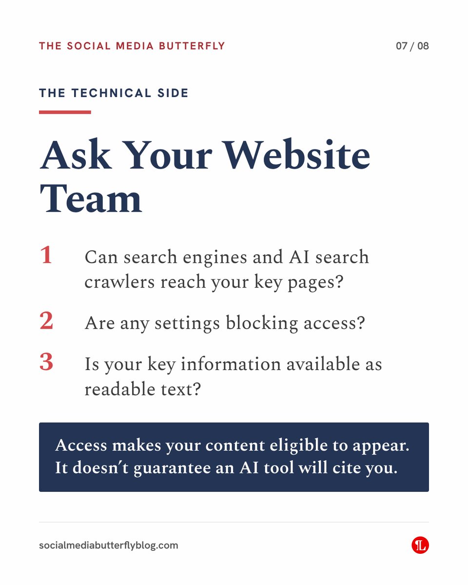 LexBlog's tweet photo. Reuse what you already know, write the way clients talk and ask your website team whether AI search crawlers can reach your key pages.

Read the full post on her blog, The Social Media Butterfly: https://t.co/oJYQz6H0rA https://t.co/hj2Cd7NTME