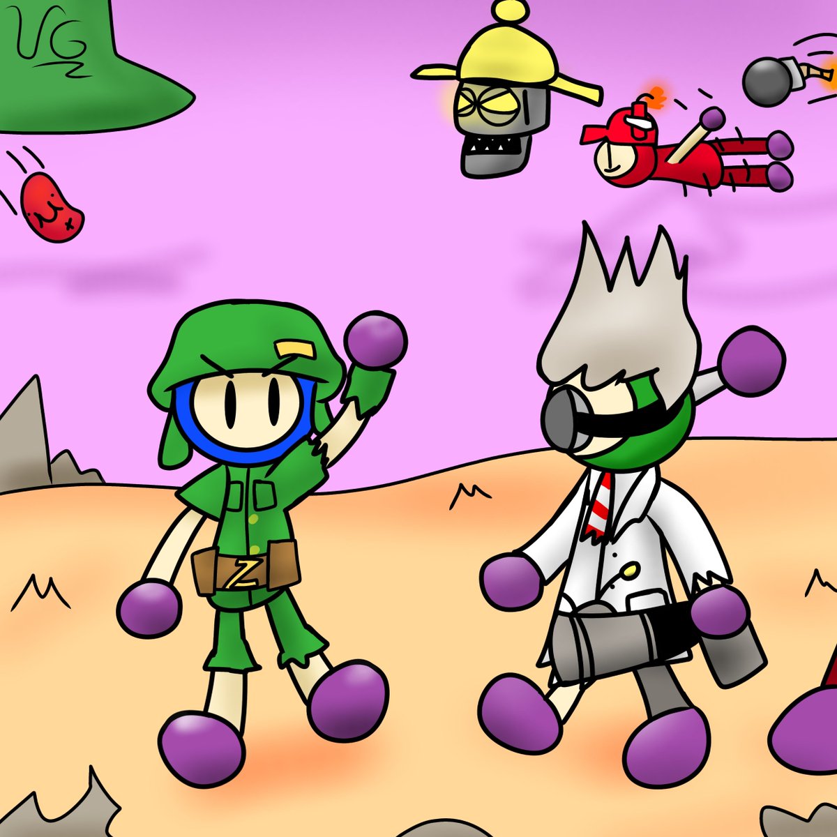 ElVendegrapas07's tweet photo. Mi parte de un art trade con el talentoso @BLT2dibujos con un crossover con pvz xd https://t.co/amBfMHIjsV