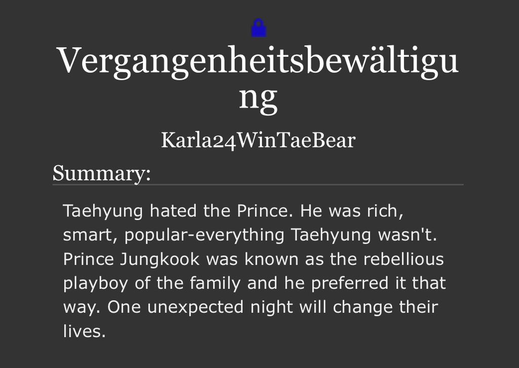 apricithjk's tweet photo. ⋆˚࿔ Vergangenheitsbewältigung — by Karla24WinTaeBear

⟢ modern royalty 
⟢ omega th
⟢ alpha jk
⟢ unplanned preg
⟢ courtship 
⟢ found family
⟢ eventual smut | 25,5k 

🔗: https://t.co/djgnFTSp41 https://t.co/G2XxVWGajc