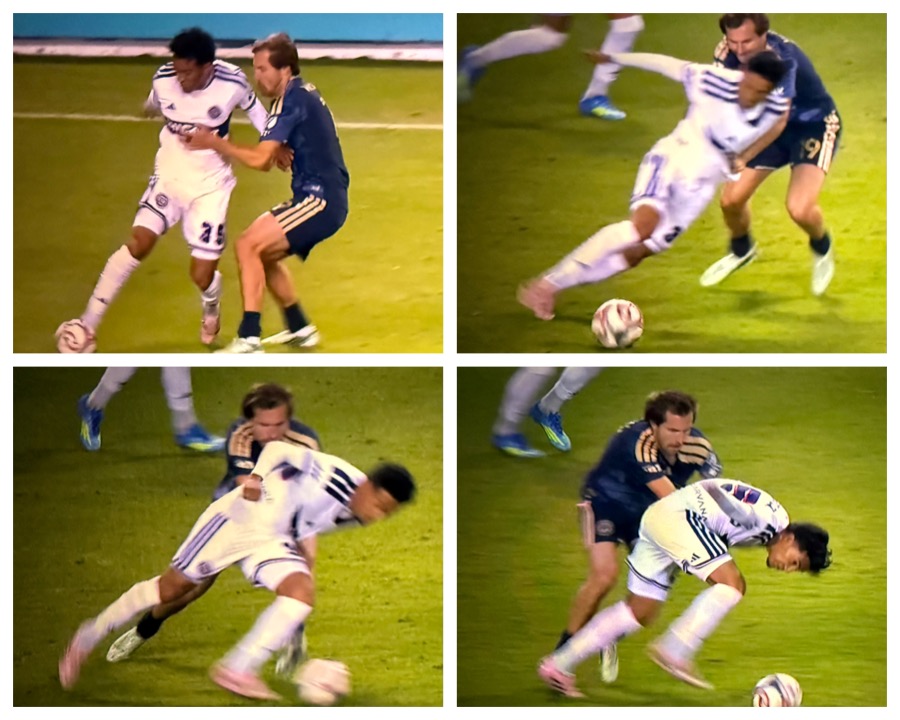 OldOverlap's tweet photo. @w3stw3stw3st @Bialynian @ufcolin Of course there is 'tight &amp; loose' enforcement rules, but inconsistency on top of 'letting the boys play'...stupid frustrating...Mbo picked up a YC for less than what was occuring all over the field(most not called), and it took 85min and a mugging for PHI to get a card. SMH https://t.co/Tu5XbY6mrz