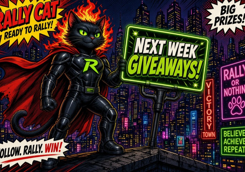 RallyCat's tweet photo. $Rally CAT

Next week since we are turning 3-months-old we are giving away Solana.

Two raiding contests.
One writing contest.
Side picture contests.

Raiding contest 1
1st: $25
2nd: $15
3rd: $10

Raiding contest 2
1st: $25
2nd: $15
3rd: $10

Writing contest
1st: $15
2nd: $10
3rd: $5

Side picture contests
First five people to match the picture get $5 each.

At the end of the week I will take a screenshot of current holders on Solscan.
You must hold at least $5 of Rally Cat at the time of the screenshot to be included.

When my tokens unlock on September 18, 2028 (40 million tokens), I will look at that screenshot.
Anyone who is still holding and has not sold will get an equal share of those 40 million tokens sent to their wallet.

Details in Telegram.
https://t.co/KszCj4XFO0

CA: DbDwQC6f9hvzvXjrQxqfiFDZhArbzfdujotbXqcwpump

#RallyCat #Solana #bitcoin #ethereum #pumpfun #youtube #giveaway #meme #catcoin