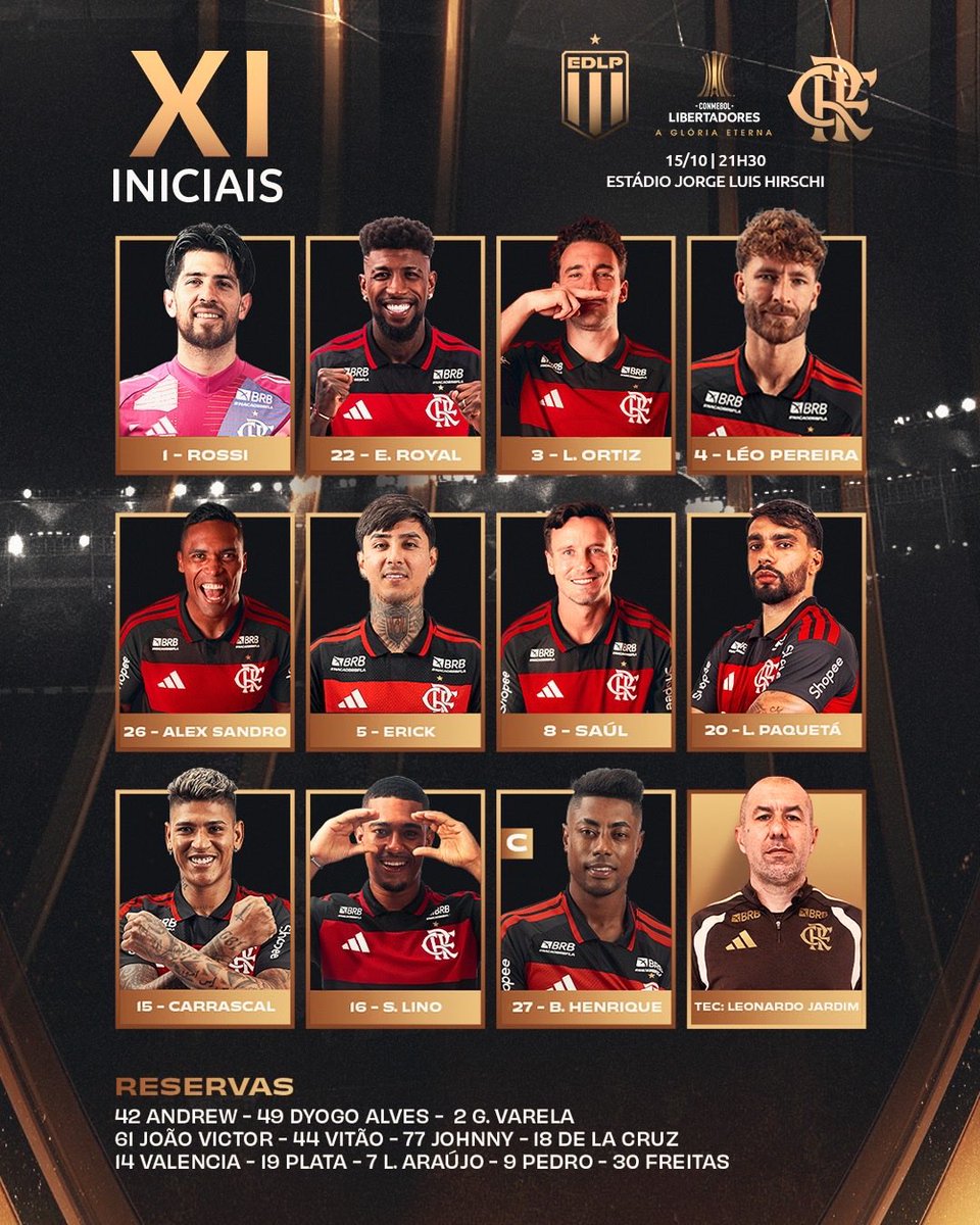 flasjppr's tweet photo. Mengão escalado para o jogo de daqui a pouco pela Libertadores.
#Flamengo #MaiordoMundo #Mengao #Escalacao #Libertadores https://t.co/B5KplqUzgA