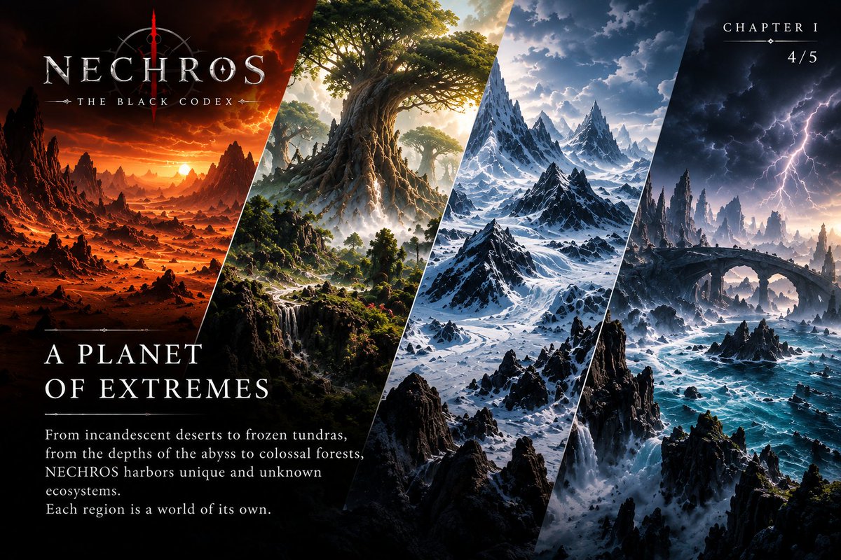 nechros_game's tweet photo. Chronicles of the World
Chapter I
4/5
A planet of extremes https://t.co/7Oi3KxoPiM