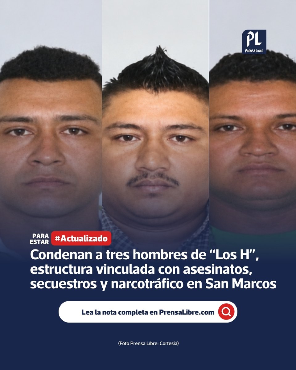 🚨 #Actualizado: Tres integrantes de “Los H” reciben condenas por crímenes en San Marcos La sentencia se relaciona con hechos violentos ocurridos en Pajapita…